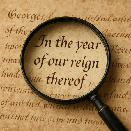 Magnifying glass and old document